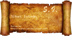 Siket István névjegykártya