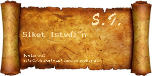 Siket István névjegykártya